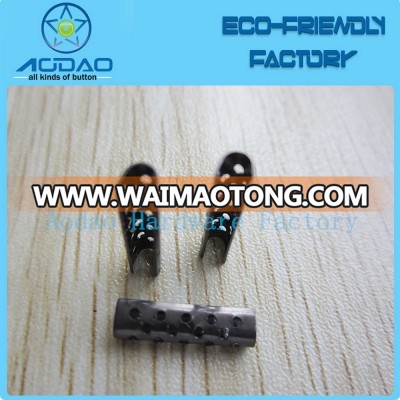 Hollow gunmetal metal aglets for rope decorations