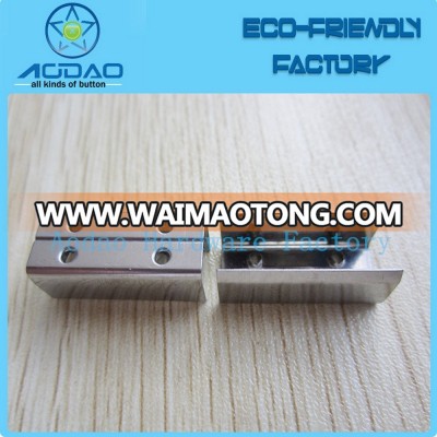 High-end rectangle metal tail clps for ribbon with two hole