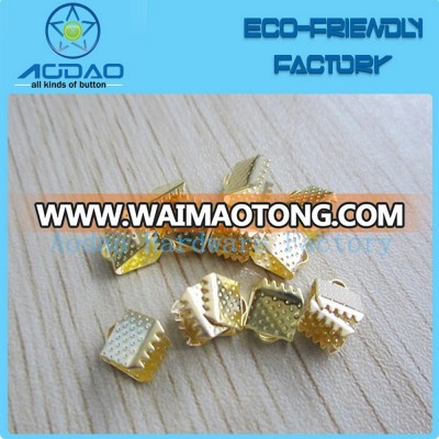 Gold triangle shape cheaper price metal end clips with teeth