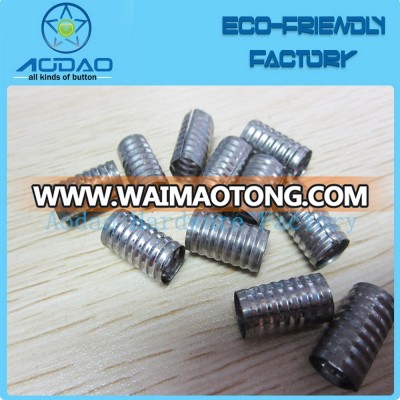 Hot sale round crimp metal aglets custom metal cord end